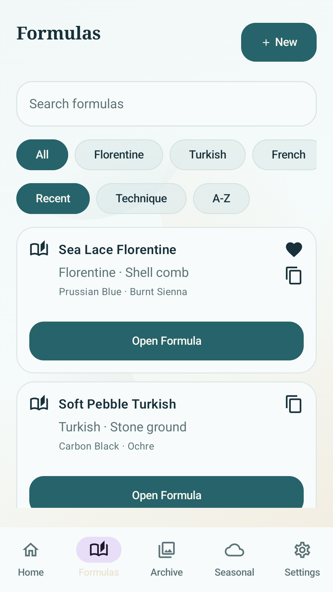 MarblePaper formula library screen