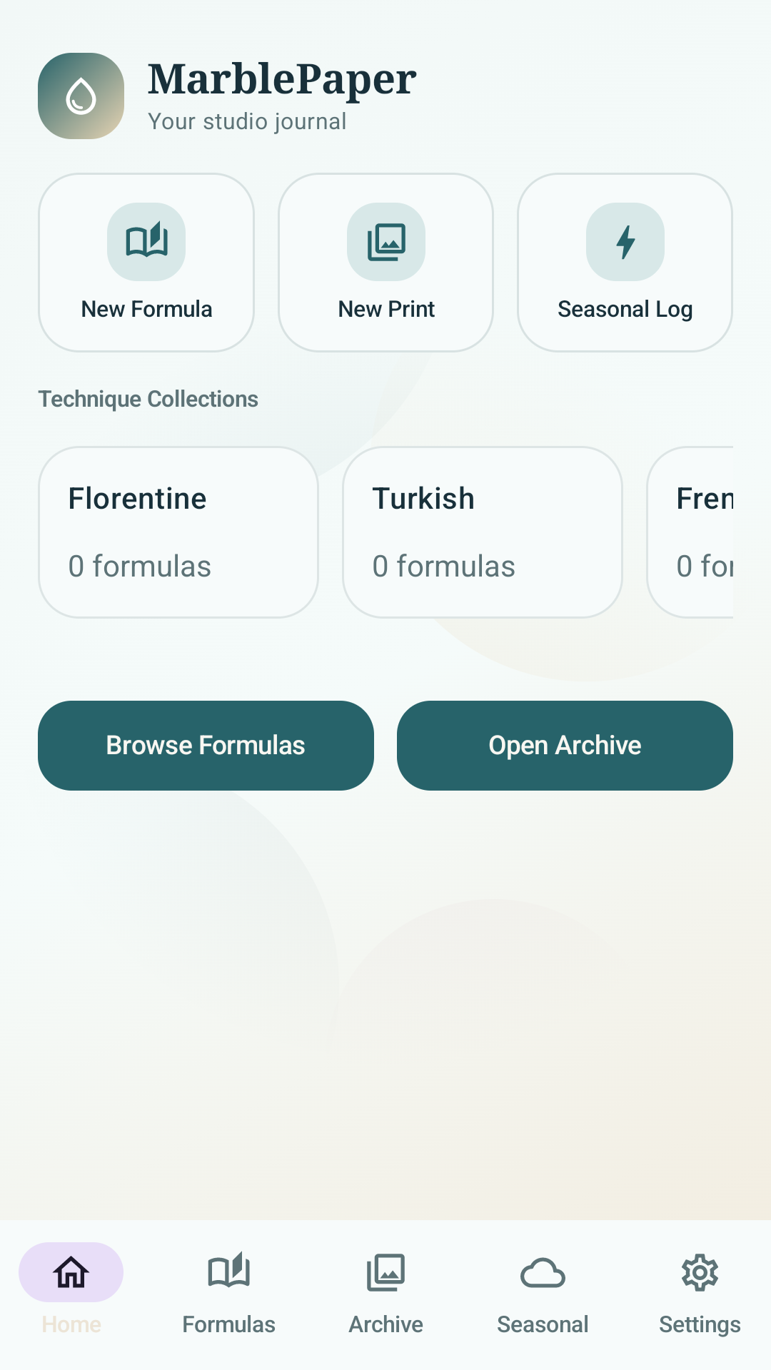 MarblePaper home screen